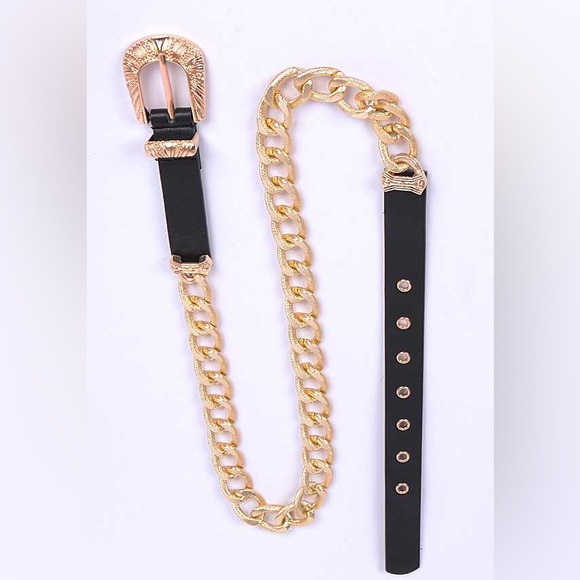 Chunky Gold Chain Statement Belt - Picture 1 of 6